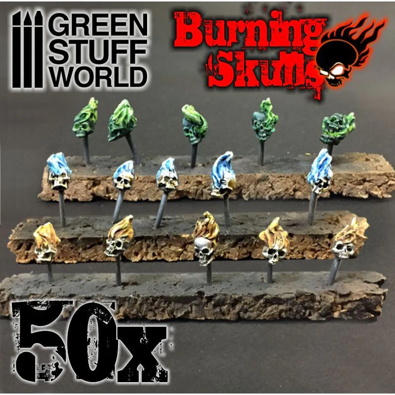 50x Resin Burning Skulls - Image 3