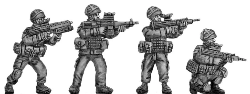 British firing, helmet - four figure set (28mm)