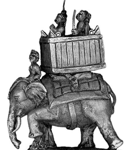 Elephant, mahout, howdah and two crew (15mm)