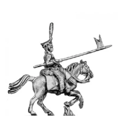 Hussar, front rank with lance, charging (18mm)