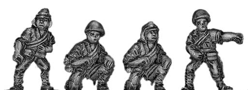 Japanese artillery crew, assorted head gear (15mm)