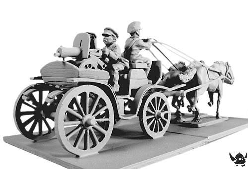 Russian three horse Tachanka - caps (28mm)